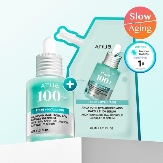 Anua PDRN Hyaluronic Acid Capsule 100 Serum (30ml) – Firming & Brightening Serum with PDRN and Hyaluronic Acid, Korean
