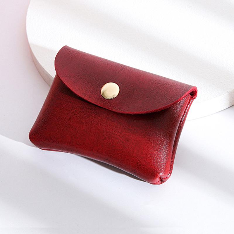 Simple Cute Coin Purse Portable Mini Data Cable Headphone Credit Card Mobile Phone Data Cable Key Organizing Bag Leather Wallet
