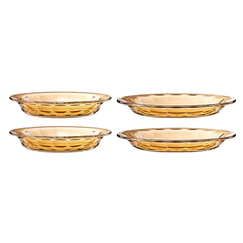 

LOCK&LOCK Crystal Amber 4-Piece Glass Tableware Set