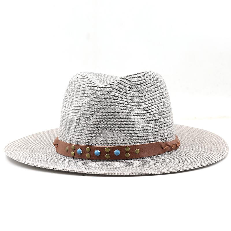 Natural Panama Soft Shaped Straw Hat Summer Women/Men Wide Brim Beach Sun Cap Uv Protection Fedora Birthday Gift