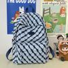 Schoolbagins School Bag Female Junior High School Student Korean Edition Fashion Plaid Backpack College Student Computer Bag Simple High School 