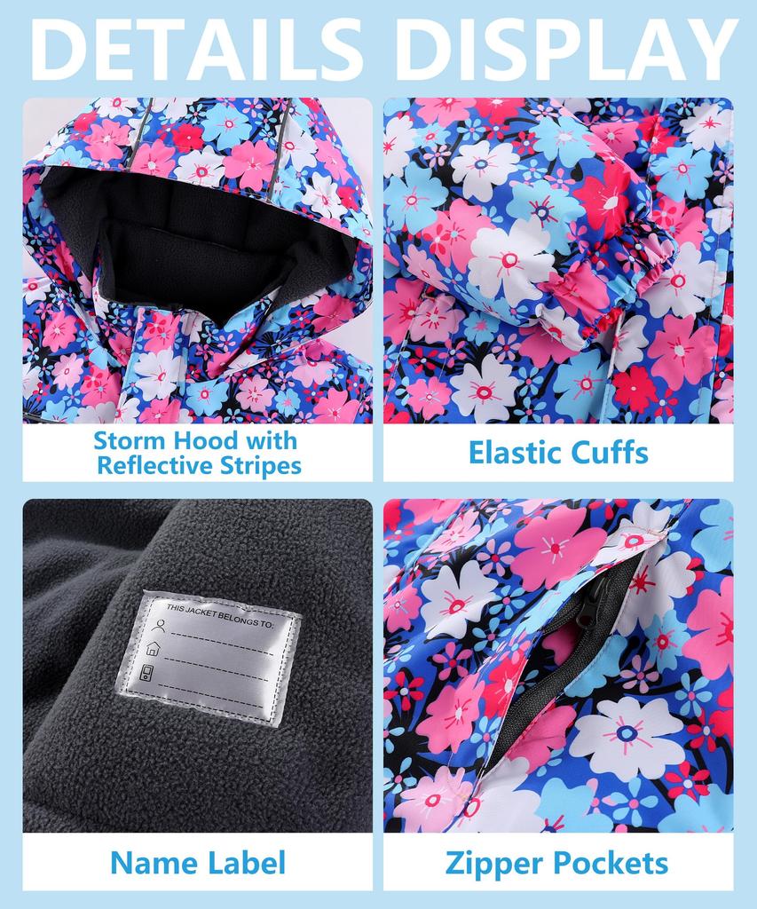 M2C Snowwear Ski Wear Snowboard Down Jacket and Cherry Blossom Size 130 Kids' Set, Wear, Girls' Pants, 2-Piece Set, Design,