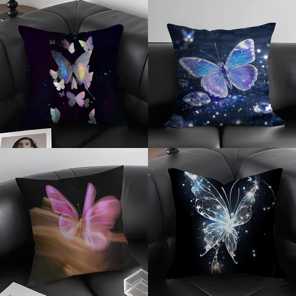 Butterfly INS Cushion Cover Pillowcase Ultra Soft Skin Friendly Fabric Cloud Like Comfort  Concealed Zipper