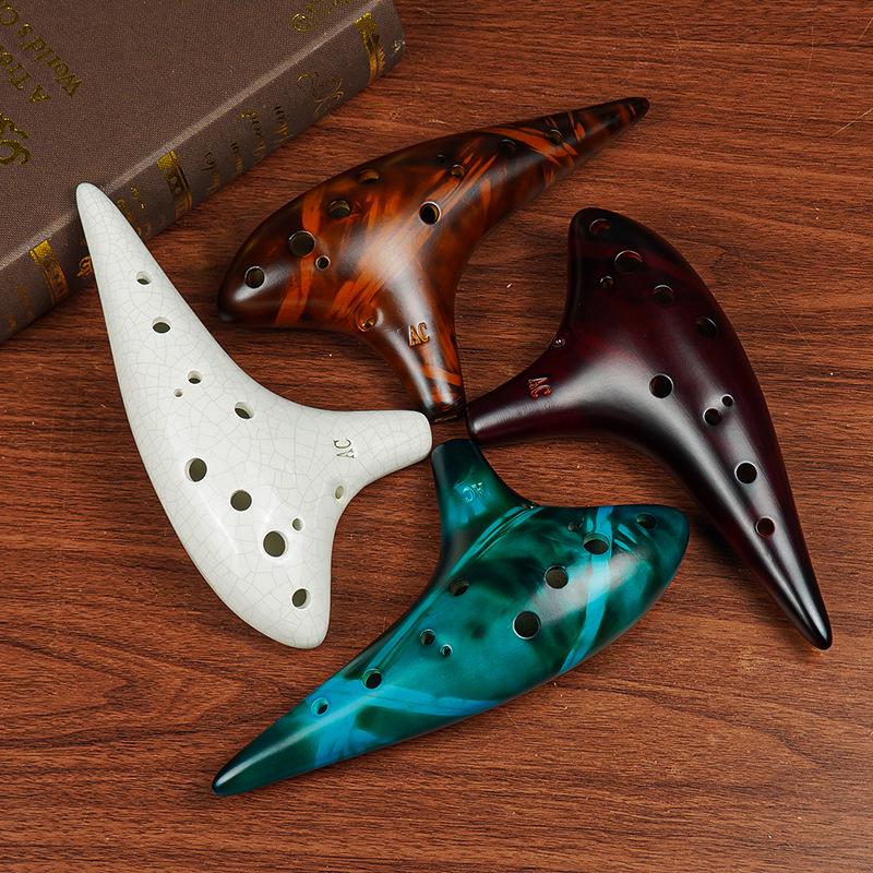 Alto C Key 12-Hole Smoked Ocarina for Professionals and Beginners