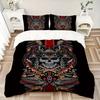 3pcs Anime Samurai Skull Decorative Bedding Set - Includes One Quilt Cover and Two Pillowcases (No Core) - Perfect for Bedroom and Guest Room Decorati