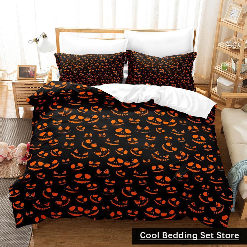 New Halloween Flying Vampire Bedding Set Single Twin Full Queen King Size Bed Set Adult Kid Bedroom Duvetcover Sets Anime Bat