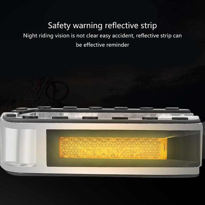 Aluminum Alloy Bicycles Pedals Nonslip Wide Flat Pedals Reflective Sheet Safety Cycling Platform Pedals for Road Bike