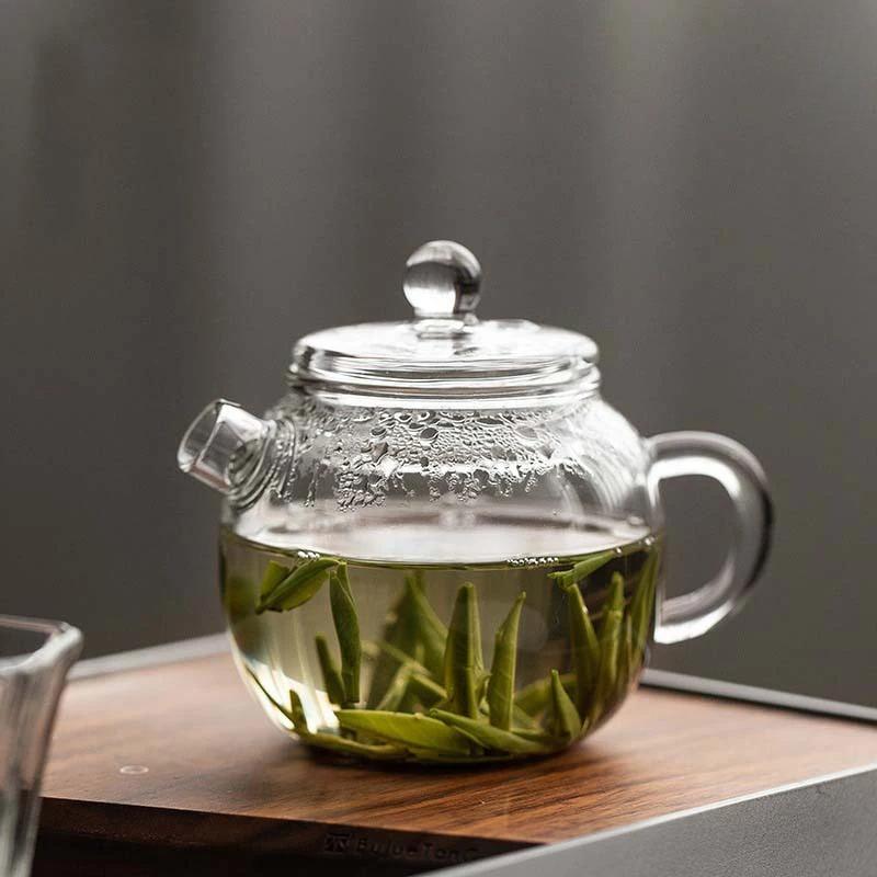 120/200ml Mini Clear Glass Teapot High Borosilicate For Hot Teapot For One Person Use Kung Fu Tea For Home Office Cafe