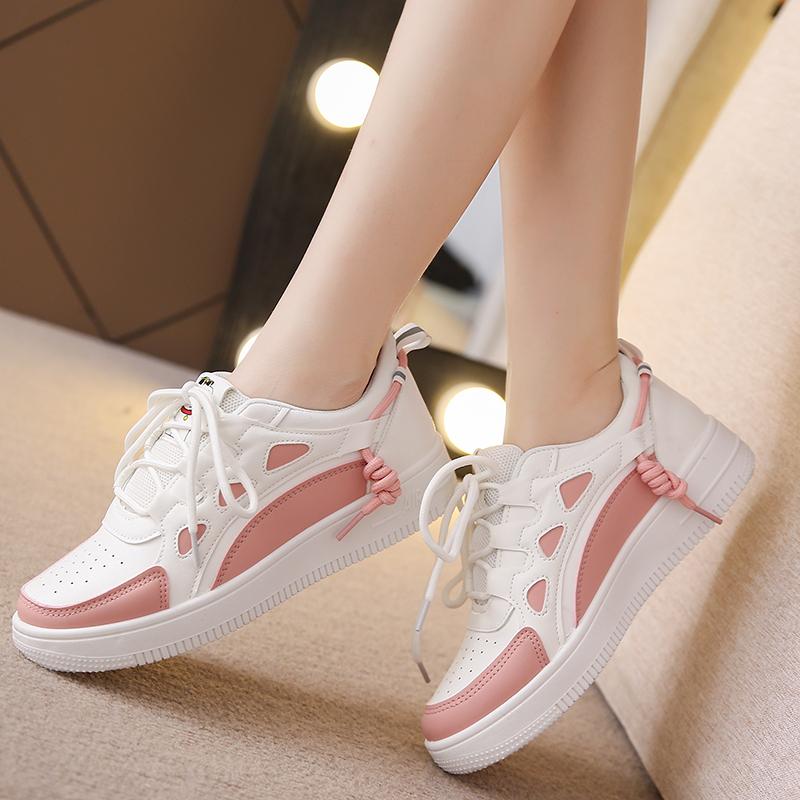 2024 Platform Sneakers Round Toe Flatform Non-slip Sporty Shoes Outdoor Skate Womens Shoes Lightweight Lace Up Designer Shoes