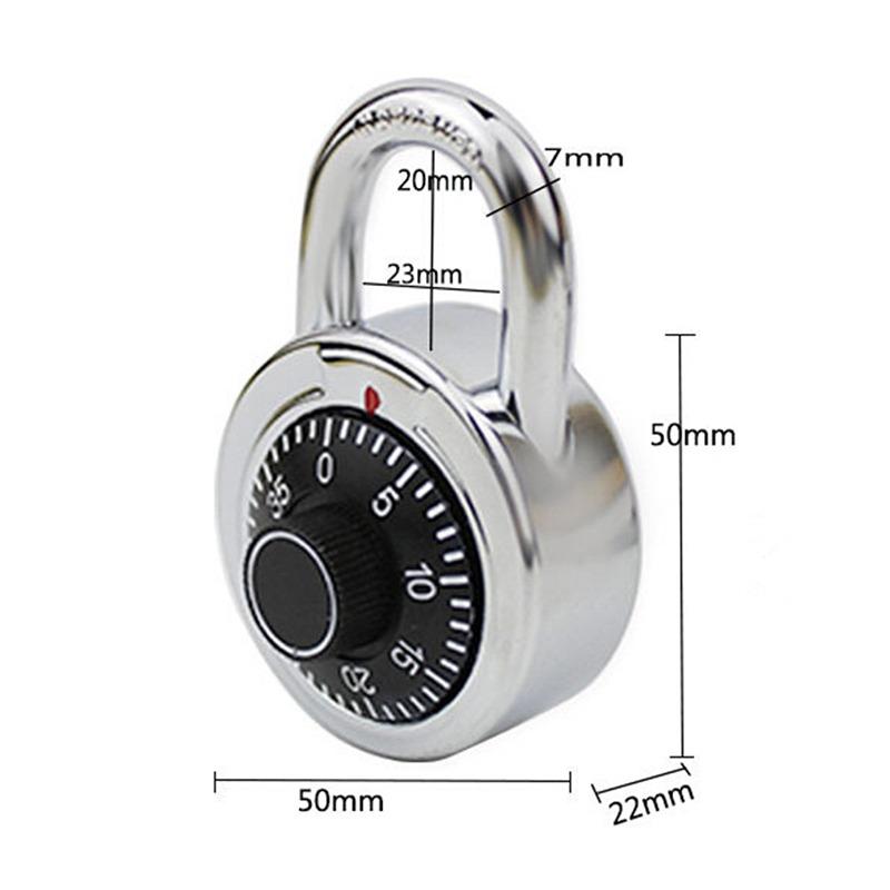 Password Lock Silver Black Alloy Safe Turntable Package Gym Cabinet Luggage Locker Student Door Small Padlock 2025 New 1pc
