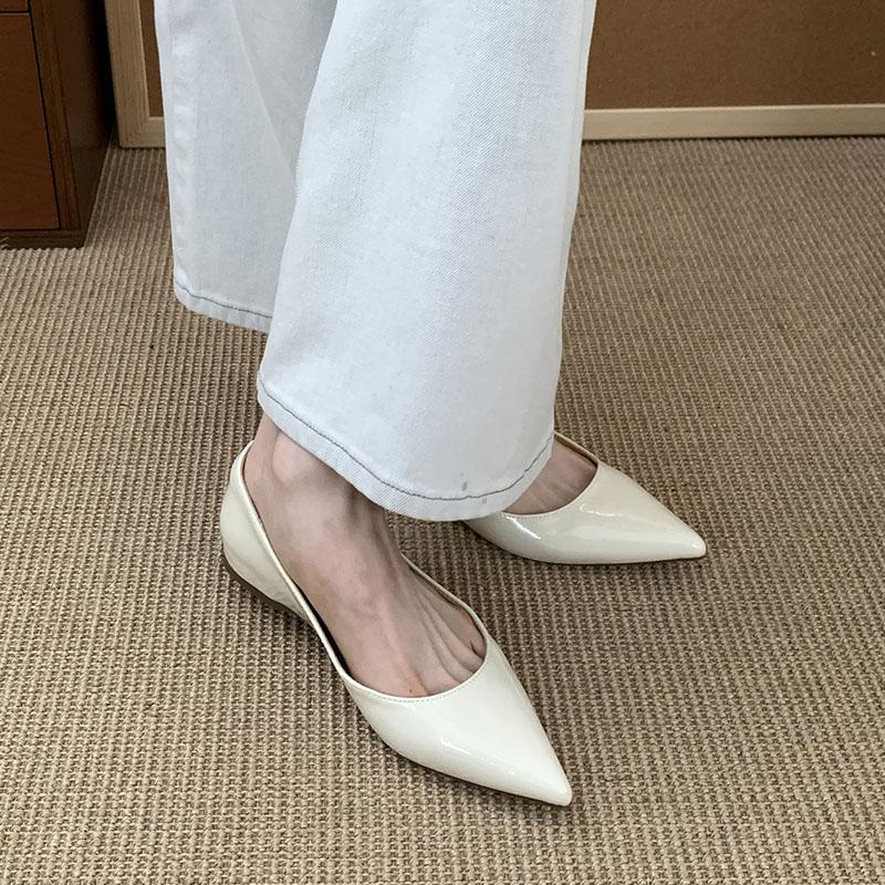 Fashion Fashion Pointed Toe Elegant Women Flats Slip On Shoes With Height Increasing Footwear Female Shallow Ladies Flats Shoes