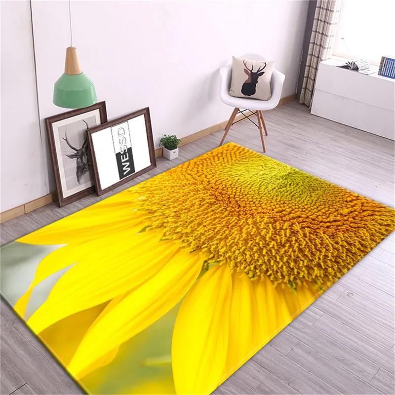 Sunflower Carpet Room Decoration Floor Mat Cute Flowers Nordic Rug Carpets for Bedroom Door Mats Entrance Kitchen Mat Floral Rug