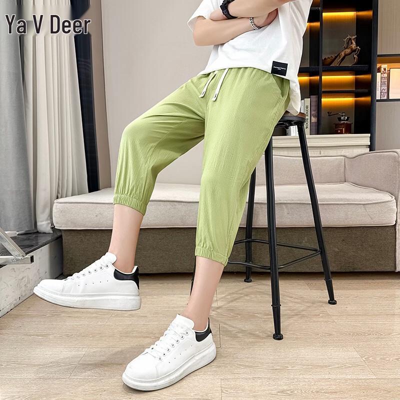 

Yalu Men s Pure Cotton Loose Fit Capri Shorts 3XL