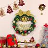 Christmas Wreath Front Door Hanging Ornaments Artificial Wreath Bell Gift Bow Stars For Christmas Tree Home Windows Decor