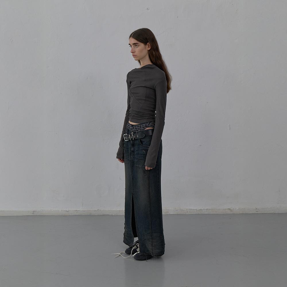LCDC™ Denim Long Skirt (Dark Blue)
