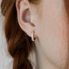 (925 Silver) Gradient Cubic Hoop Earrings Ec3228