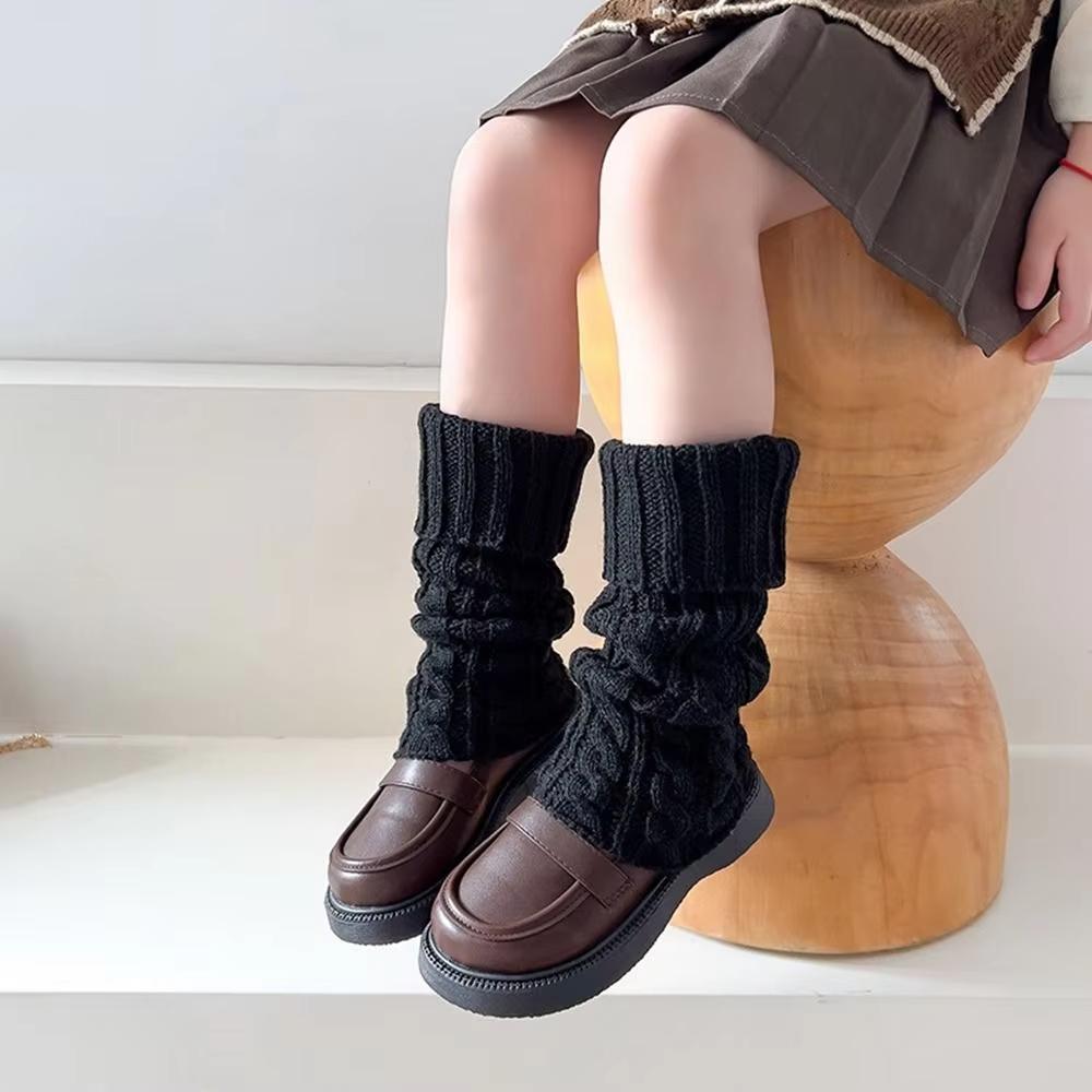 Scaldamuscoli per bambini, calzini lavorati a maglia intrecciati Lolitas, copripiedi caldi per bambine, calzini carini e dolci, calze lunghe