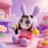34CM Cute Purple Rabbit Circus Doll Maid Costume Bunny Suitable for Children's Companionship and Audience Collection