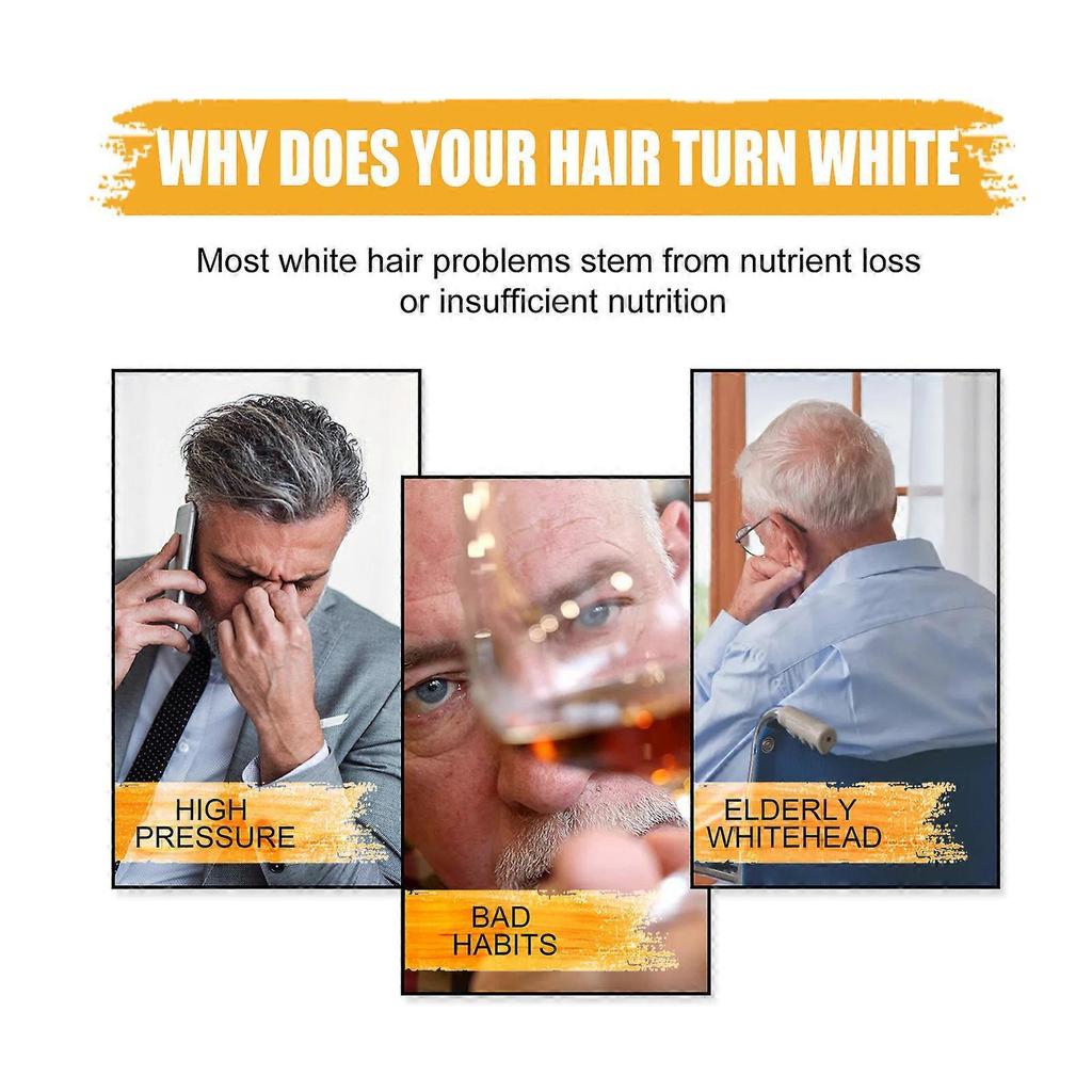 3pcs Men's Grey Coverage Bar Shampoo Hair Darkening Black Soap For Grey Hair Cover