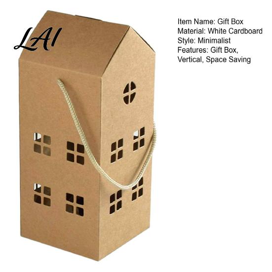 DIY Decorative Gift Containers 10PCS House Shaped Paper Candy Boxes Hollow Design Cardboard Treat with Art And Craft Boxes Handle Easy Assembly