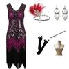 Large Size S-4XL Vintage Dress, Sequined Evening Dress Banquet 1920 Set