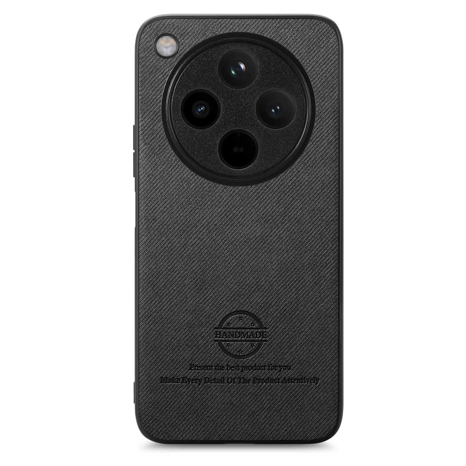 

For Oppo Find X8 Pro 5G Leather Phone Back Cover with Cloth Texture Grey