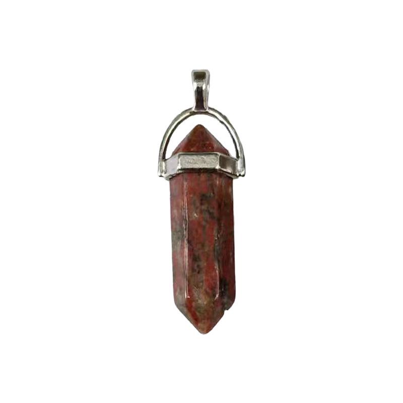 Hexagonal Stone Double-Point Pendant Sweater Chain