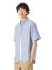 Beams Men's S/S Stretch Emblem Button-Down Shirt, SAX L