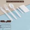 ZISIZ Transparent Plastic Cutlery Set with Napkin & Toothpick