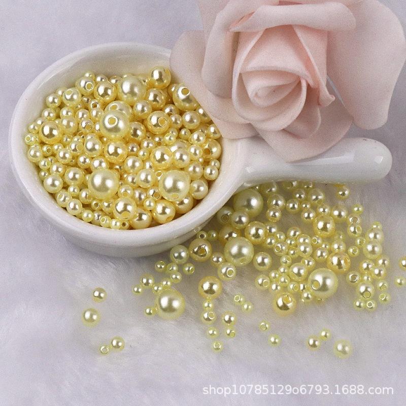 150–200 Stück bunte ABS-Imitationsperlen, Mix 3–8 mm runde Perlen mit Löchern, DIY-Armband, Charms, Halskette, Perlen für die Schmuckherstellung