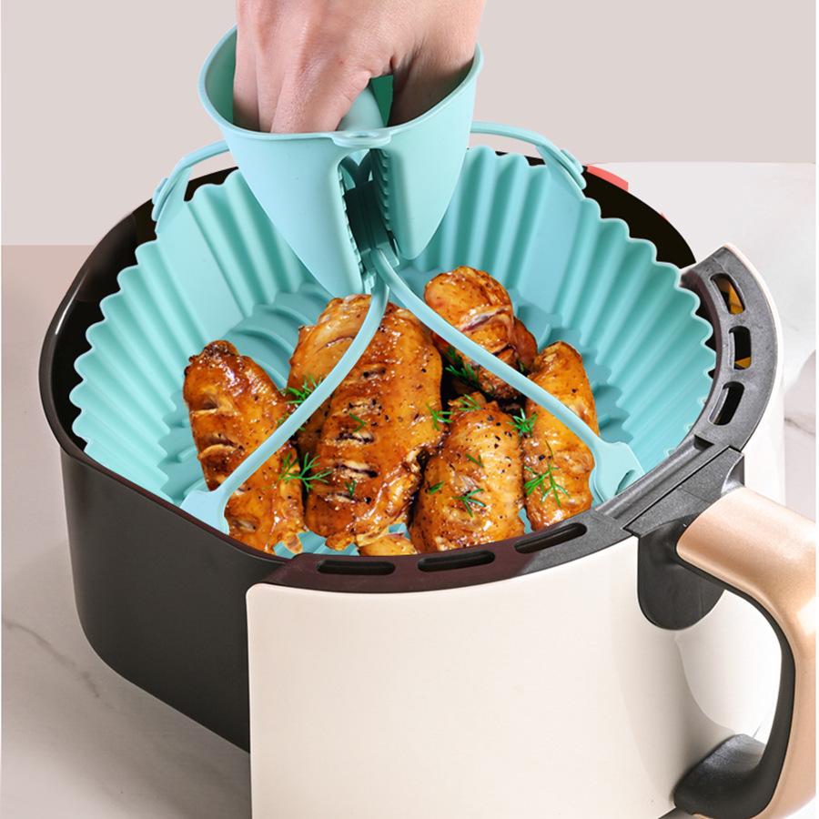 Set di Accessori Rotondi in Silicone Resistente al Calore per Friggitrice ad Aria