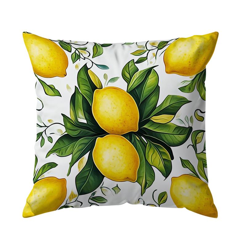 Summer Lemon Pattern Decorative Cushions Pillowcase Polyester Cushion Cover Throw Pillow Sofa Decoration Pillowcover Home Decor