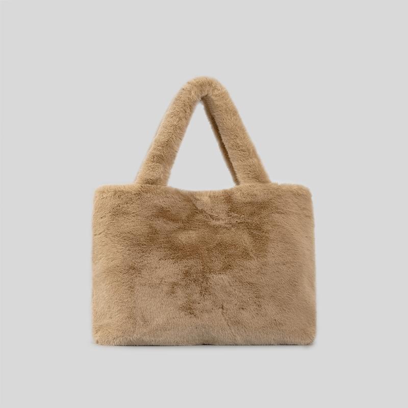 Módní taška z umělé kožešiny Velká kabelka Designér Nadýchané plyšové Dámské Kabelky Neformální Jednoduché Teplé Zimní Tašky Velké nákupní peněženky 2023 Novinka