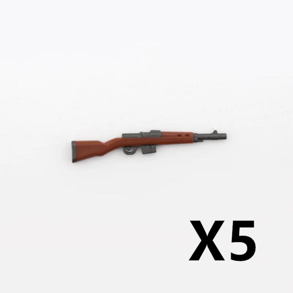 5/10 Zbraně vojáků z 2. světové války Stavebnice Dvoubarevný tisk Stroj Puška Samopal Odstřelovací pušky Vojenské příslušenství Kostky C238