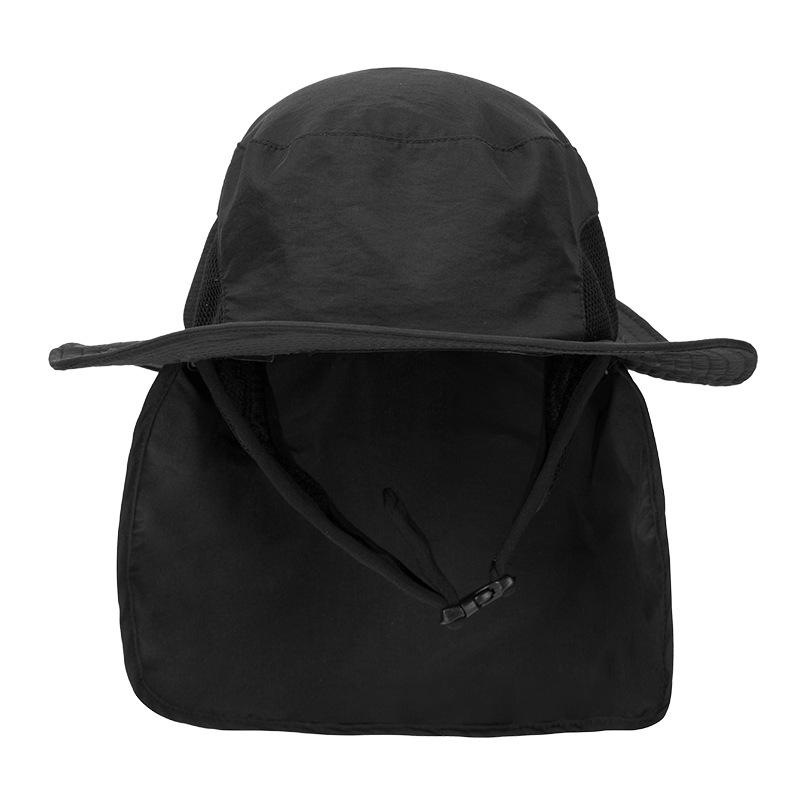 Sun hat men's outdoor riding windproof sun protection removable sun hat bucket hat women's anti-splashing big edge hat