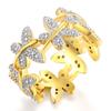 Woman Styling Butterfly Gold Ring Brass Plating Wedding Romantic Fashion Gift