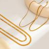 Ingemark 4Pcs/Set Vintage Gold Color Stainless Steel Cuban Link Snake Chain Necklaces Women Waterproof Adjustable Choker Jewelry