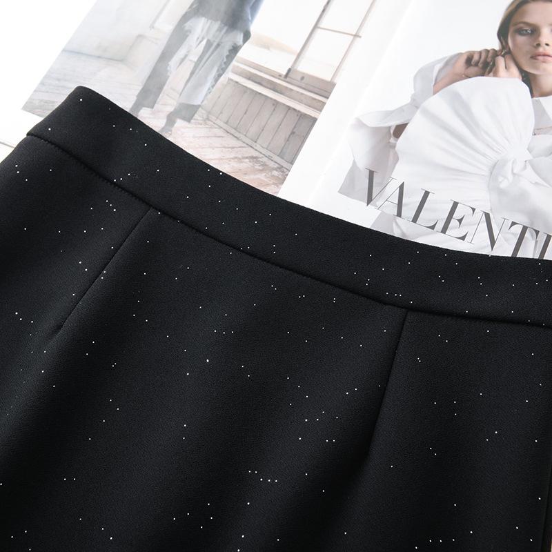 2025 Women's Black Midi High Waist Slimming Bodycon Skirt - New Spring/Summer Design
