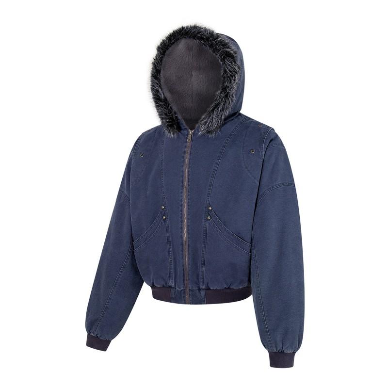 Magic Bear 2026 Winter Thick Padded Jacket - American Style Washed Cotton Coat Teens