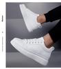 Men's White Height-Increasing Sneakers with Thick Sole, Invisible Inner Lift, and Casual Style, Large Sizes Available, 10cm Boost.