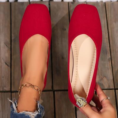 Spring and Autumn New Outwear Solid Color Oversized Shallow Cut Shoes Women's Knitted Comfort Flat Shoes Women Zapatos Mujer
