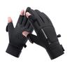 1 Pair Winter Cycling Gloves Great Friction Particle Palm Finger-flip Touch Screen Unisex Soft Thickened Warm Windproof Waterproof Reflective Zipper