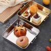 Binaural Handle Tiramisu Tray Stainless Steel Snack Dishes Kitchen Tableware BBQ Plate  Vegetable