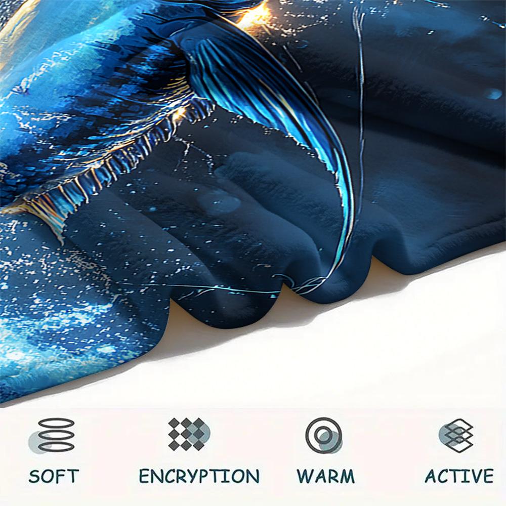 Tuna Print Flannel Blanket, High quality Comfortable for All Seasons, Home Decor, Warmth and Comfort, Perfect for Christmas Gifts