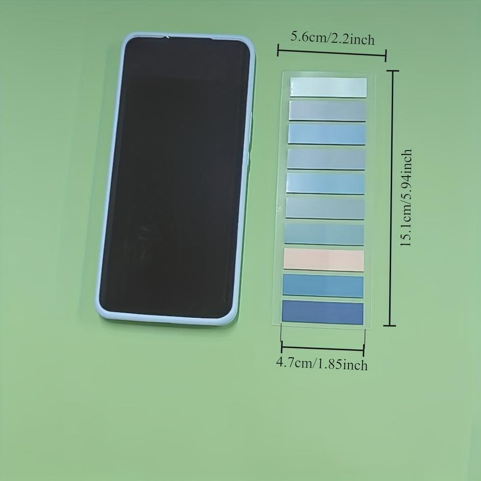 PET Morandi Color Translucent Convenience Sticker Marking Index Sticker, Oblong Shape,with Index Tabs for Organization and Notes