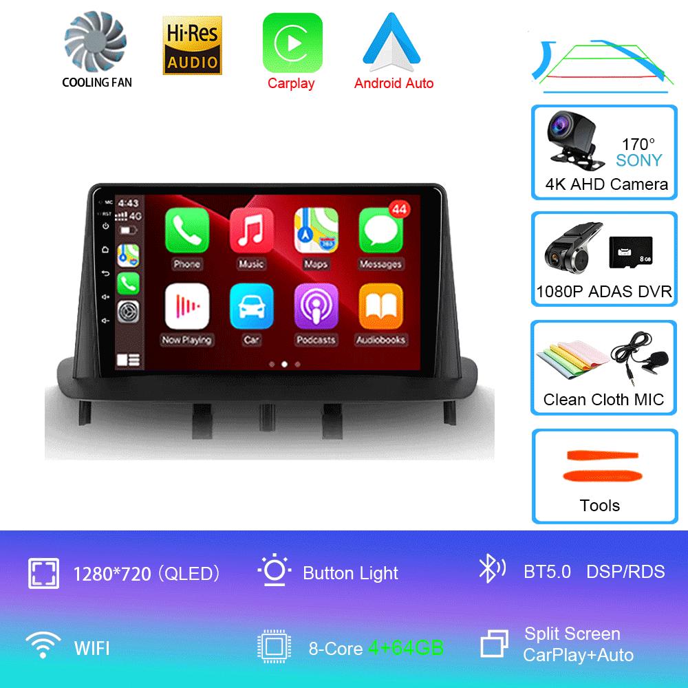 Android 14 Video Player  Car Radio For Renault Megane 3 2008 - 2014 Multimedia Navigation GPS No 2din 2 Din Dvd