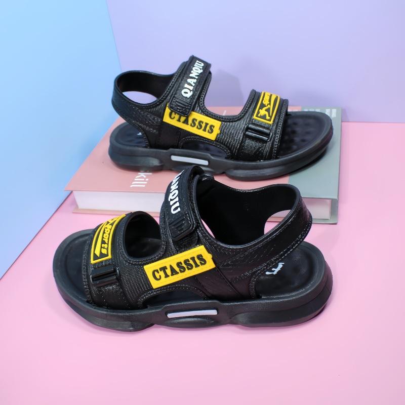 

Детские сандалии Мужские шлепанцы Летняя пляжная обувь Уличные прохладные шлепанцы для детей среднего и старшего возраста Дышащие size 32 [inner length 20CM]