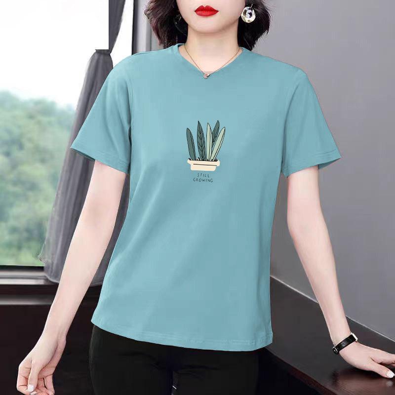 Women's Plus Size Trendy Summer Short-Sleeve T-Shirt - Loose, Stylish, Belly Covering Casual Top
