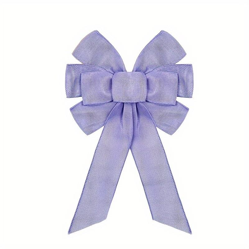 Vibrant Spring Flower Wreath Featuring Chic Bows In Pink Yellow Blue And Purple Shades Purple Bow