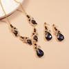 2-Piece Wind Diamond Irregular Water Drop Earrings Necklace French Court Style Premium Clavicle Necklace